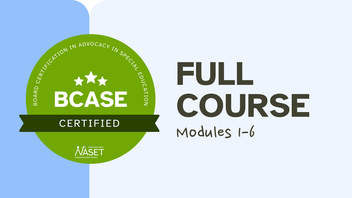 Board Certification for Advocacy in Special Education (BCASE) - OTO