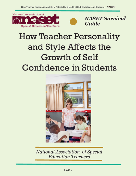 How Teacher Personality and Style Affects the Growth of Self Confidence in Students
